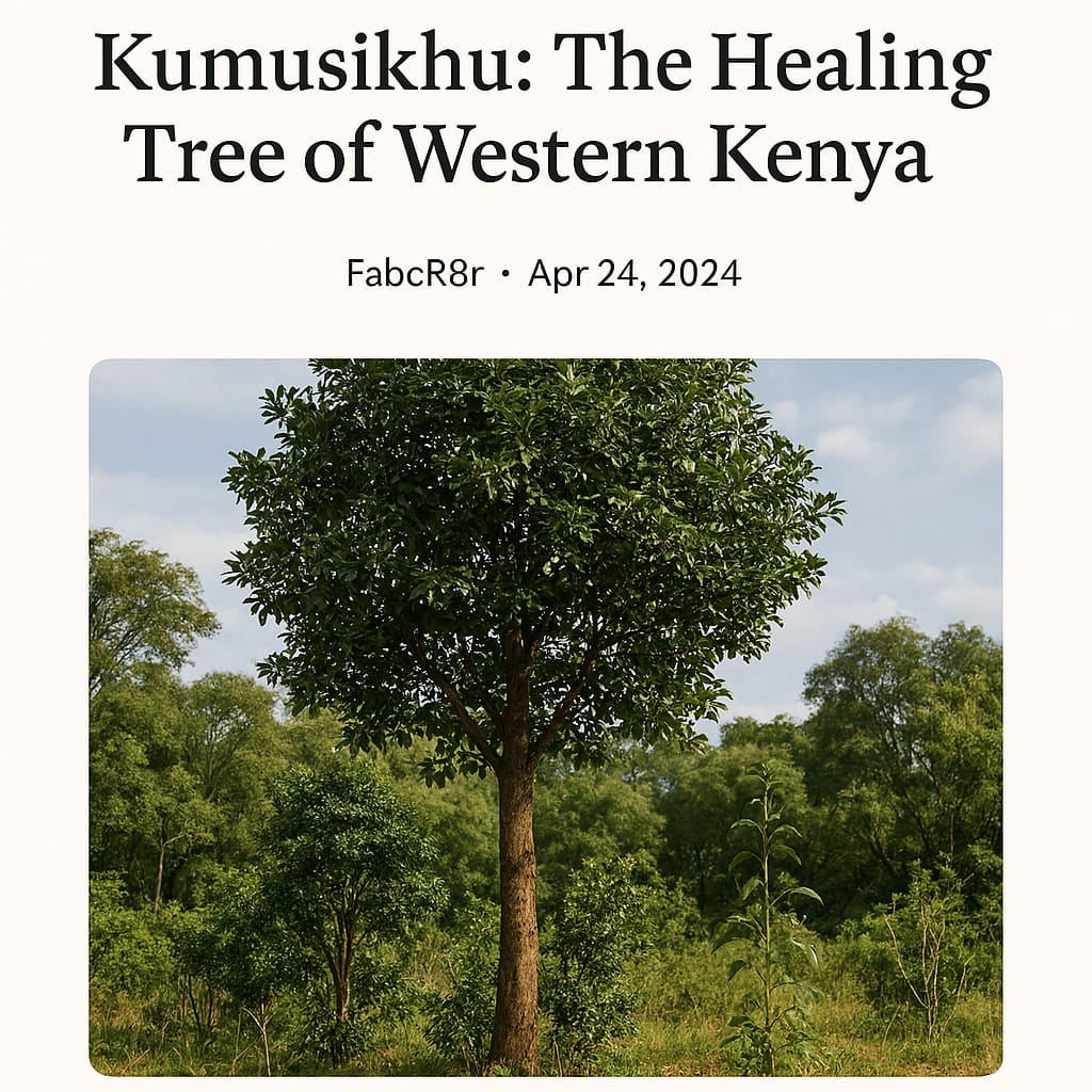 The Kumusikhu healing tree (Warburgia ugandensis) standing tall in Western Kenya landscape